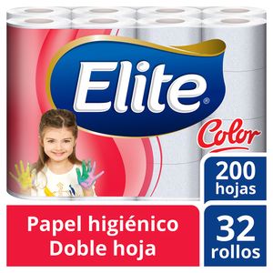 Papel Higiénico Elite Color Doble Hoja 32 Rollos