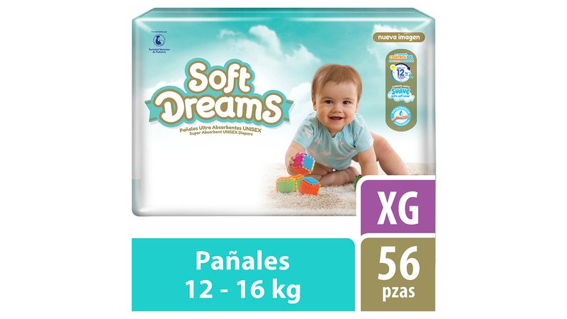 alfombra recomendar En consecuencia Soft Dreams Pañales para Bebé Etapa 5 Talla XG 56 Piezas | Club Softys